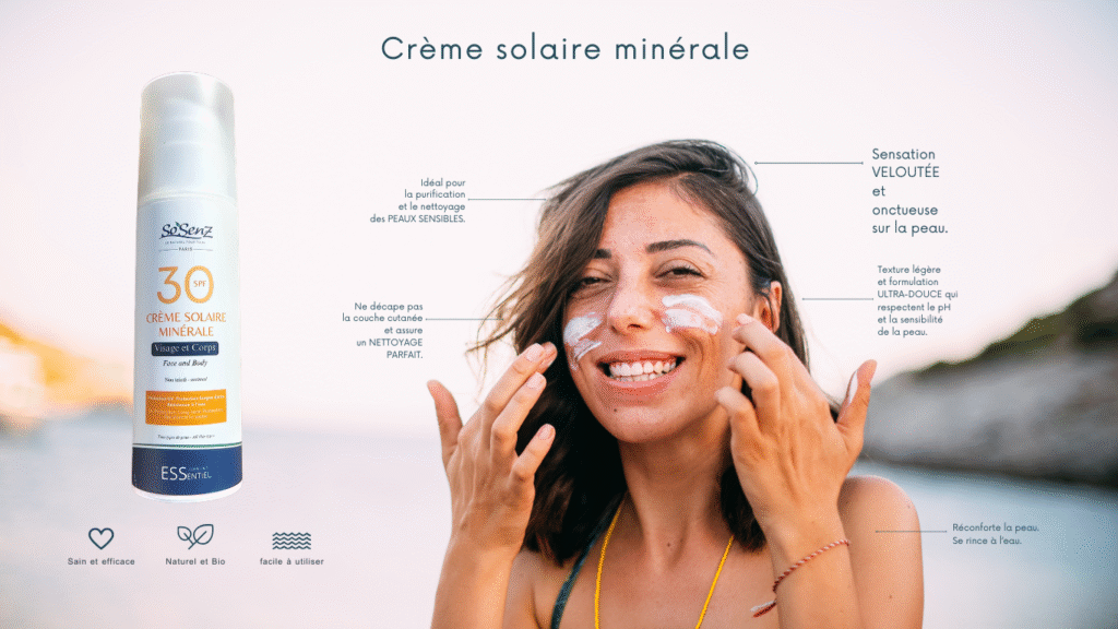 Voici 5 bonnes raisons d'adopter une creme solaire minérale. Le soleil est notre meilleur allié pour recharger les batteries et profiter pleinement de l’été. Mais saviez-vous que les rayons UV sont l’une des principales causes du vieillissement prématuré de la peau et des dommages cutanés ? Plus que jamais, il est essentiel de bien protéger sa peau contre ces agressions invisibles. Avec toutes les crèmes solaires disponibles sur le marché, comment choisir celle qui protège efficacement tout en respectant votre peau et l’environnement ? Chez So’Senz, nous vous apportons une réponse claire et responsable : la crème solaire minérale.